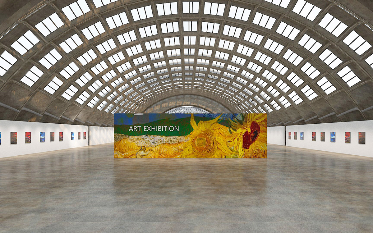 VR云展科技的現代工業風格書畫線上展覽模板